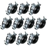 Lot de 10 collier isophonique - support fixation avec joint - pour tuyau � 1'' 32 - 36mm - en acier zingu� ...