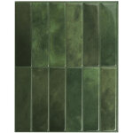 Lot de 10 cr�dences adh�sives pour cuisine, salle de bain, carrelage mural, vert