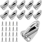 Lot de 10 crochets de bche  double trou en acier inoxydable avec 20 vis, adapts aux filets de remorque, ...