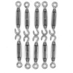 Lot de 10 crochets et ?illets m4, tendeur c � o, en acier inoxydable 304, kit de mat�riel pour c�ble ...