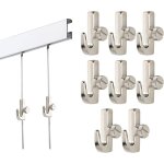 Lot de 10 crochets mini argent�s, accessoires pour cimaise et rail de tableau, crochets � visser id�al ...