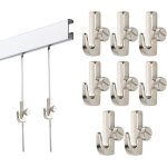 Lot de 10 crochets mini argent�s pour cimaise et rail de tableau, id�al pour suspendre art et cadres