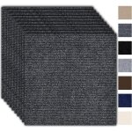 Lot de 10 dalles de moquette autocollantes 30 x 30 cm - revtement de sol robuste pour appartement, bureau, ...