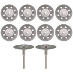 Lot de 10 disques de coupe diamant�s 22mm ? 2 mandrins 3mm ? pour coupe pr�cise de verre, pierre et porcelaine ...
