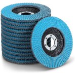 Lot de 10 disques � lamelles, de qualit� sup�rieure, diam�tre : 125 mm, grain 80, pour le pon�age et ...