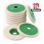 Lot de 10 disques de polissage pour meuleuse d'angle en laine de 4 pouces (10 cm)