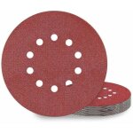 Lot de 10 disques de ponage de 225 mm, de grain p100, avec 10 trous, pour une utilisation sur ponceuses ...