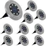 Lot de 10 disques solaires � led spots de jardin � planter