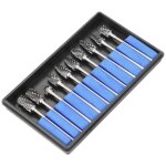 Lot de 10 double coupe de fraises rotatives en carbure de tungst�ne, avec t�te de meulage, poign�e de ...