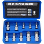 Lot de 10 douilles carr�es m4 � m18 - triple cannelure, raccord de haute pr�cision pour r�paration et ...