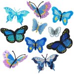 Lot de 10 �cussons thermocollants en forme de papillon - pour jeans, vestes, v�tements d'enfants, sacs, ...