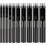 Lot de 10 emporte - pices ronds en acier pour le travail du cuir, trous de 1  10 mm pour ceintures, ...