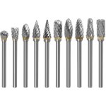 Lot de 10 ensemble de fraises rotatives carbure de tungstne double tranchant pour outil rotatif, mches ...