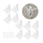 Lot de 10 querres d'angle en acrylique transparent, connecteurs droits avec vis de fixation pour meubles ...