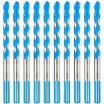 Lot de 10 forets b�ton ma�onnerie 8mm, pointe carbure, pour brique, carrelage, ciment, verre