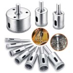 Lot de 10 forets diamants pour cramique, verre, porcelaine, carrelage - 8 mm 50 mm