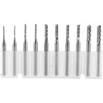 Lot de 10 fraises � graver en carbure de tungst�ne, diam�tres de coupe : 1, 0 1, 5 2, 0 2, 5 3, 0 mm