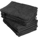 Lot de 10 gants de toilette, taille j4772525 cm en noir 100% coton