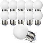Lot de 10 globe led e27 g45 - blanc chaud 3000 k - 5w g45 - coque en polycarbonate mat - intensit� non ...