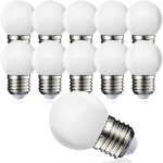 Lot de 10 globe led e27 g45 - blanc chaud 3000 k - 5w g45 - coque en polycarbonate mat - intensit� non ...