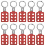Kkmoon - lot de 10 loquets de cadenassage aluminium 25mm - 6 troux anti - tincelles rouge - scurit ...