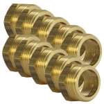 Arcanaute - lot de 10 mamelons laiton femelle / m�le r�duit 3 / 4' - 1 / 2' (20 / 27 - 15 / 21)