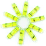 Lot de 10 mini plastique cylindrique petite niveau  bulle, mini inclinomtres de haute prcision(6x15mm) ...