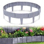 Lot de 10 - module de bordure de jardin � effet de pierre - 2, 5 m�tres bordure pour cl�ture, plantation ...