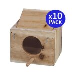 Lot de 10 nid en bois pour oiseaux 12x10x10 cm