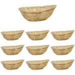 Lot de 10 paniers de pr�sentation tress�s en fibre naturelle, 20 x 15, 5 x 7 cm