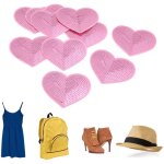 Lot de 10 patchs thermocollants en forme de c?ur rose pour vtements, kit de rparation et de dcoration, ...