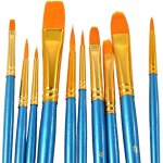 Lot de 10 pinceaux multifonctions en bois de bambou