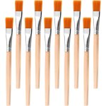 Lot de 10 pinceaux peinture plats largeurs vari�es poils naturels - pinceaux artistes d�butants beaux ...