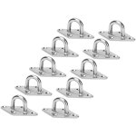 Lot de 10 plaques  ?illet en acier inoxydable 316 - fixation marine pour bche, hamac & voilier - anneau ...