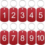Lot de 10 plaques d'immatriculation 1 � 10 en aluminium avec trous, porte cl�s grav�s, avec porte cl�s, ...