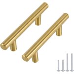 Lot de 10 poign�es de cuisine dor�es en acier inoxydable - ls201gd90. poign�es de placard, poign�es de ...