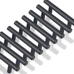 Lot de 10 poign�es en t de cuisine noires 64mm entraxe, design moderne pour tiroirs et placards de cuisine ...