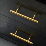 Lot de 10 poignee meuble dore boutons de tiroir entraxe poigne placard inoxydable distance de trous ...