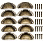 Lot de 10 poign�es de tiroir r�tro en m�tal pour meubles de cuisine porte d'armoire placards avec boutons ...
