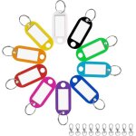 Lot de 10 porte - cl�s avec �tiquettes inscriptibles, 10 mousquetons, porte - cl�s en acier inoxydable ...