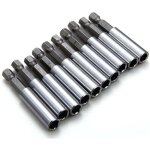 Lot de 10 porte - embouts magn�tiques pour tournevis � percussion 60 mm hexagonal 6, 35 mm pour perceuse ...