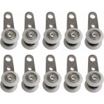 Lot de 10 roulettes pour baies vitres ou portes coulissantes - en mtal et en plastique - 4, 5 x 1, 9 ...