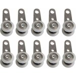 Lot de 10 roulettes pour baies vitres ou portes coulissantes - en mtal et en plastique - 4, 5 x 1, 9 ...