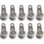 Lot de 10 roulettes pour baies vitres ou portes coulissantes - mtal et plastique - 4, 5 x 1, 9 cm