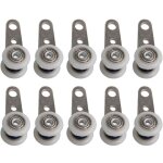 Lot de 10 roulettes pour baies vitr�es ou portes coulissantes ? m�tal et plastique ? 4, 5 x 1, 9 cm