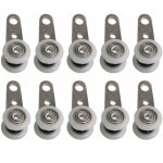 Lot de 10 roulettes pour baies vitr�es ou portes coulissantes - en m�tal et en plastique - 4, 5 x 1, ...