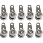 Lot de 10 roulettes pour baies vitres ou portes coulissantes - en mtal et en plastique - 4, 5 x 1, ...