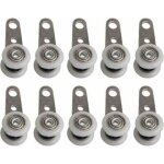 Lot de 10 roulettes pour baies vitr�es ou portes coulissantes - en m�tal et en plastique - 4, 5 x 1, ...