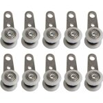 Lot de 10 roulettes pour baies vitres ou portes coulissantes - en mtal et en plastique - 4, 5 x 1, ...