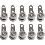 Lot de 10 roulettes pour baies vitr�es ou portes coulissantes - en m�tal et en plastique - 4, 5 x 1, ...